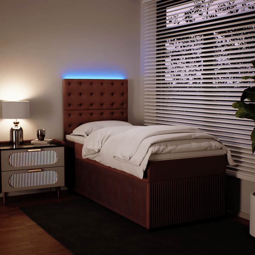Boxspring met matras fluweel roze 90x190 cm – afbeelding 4