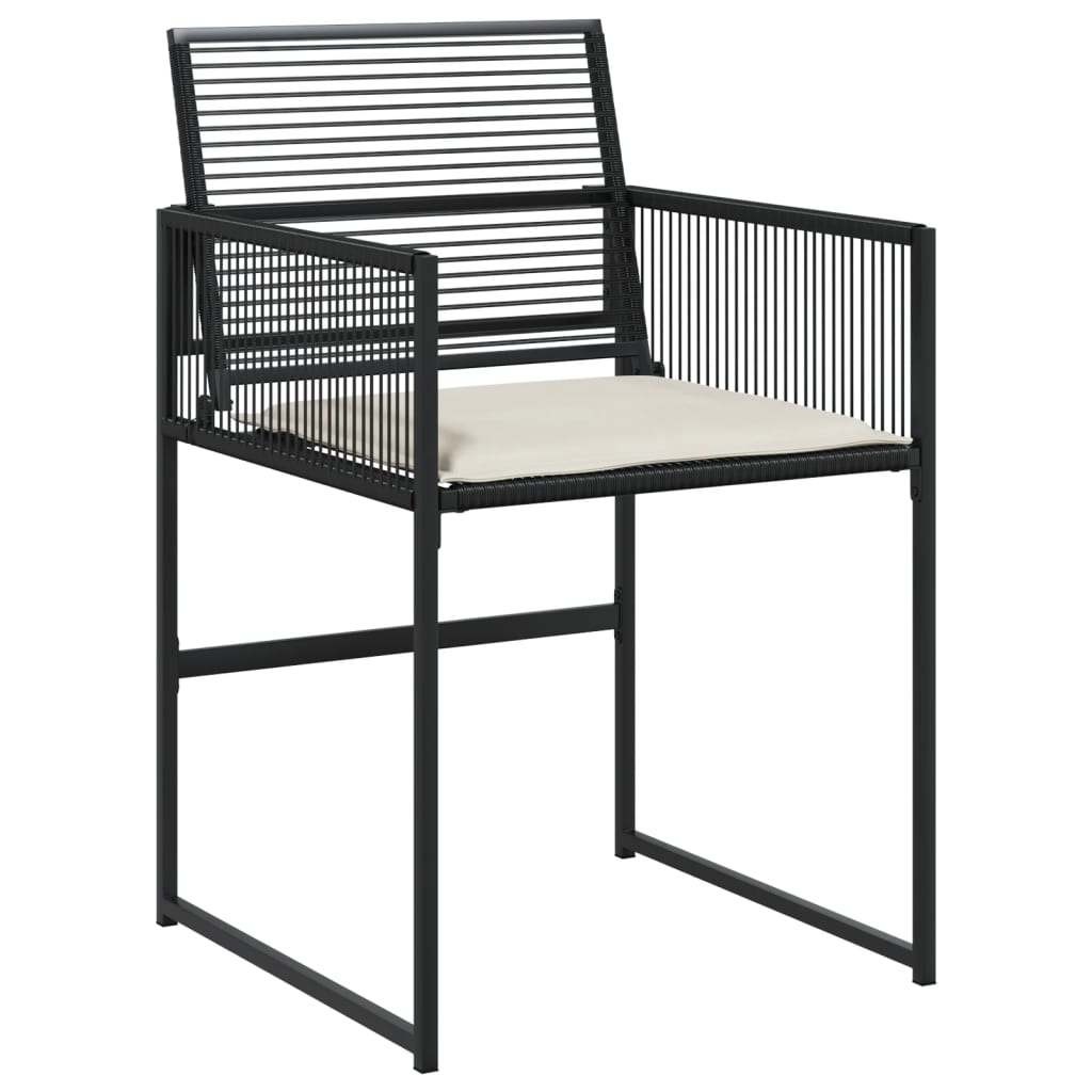 5-delige Tuinset met kussens poly rattan zwart – afbeelding 4