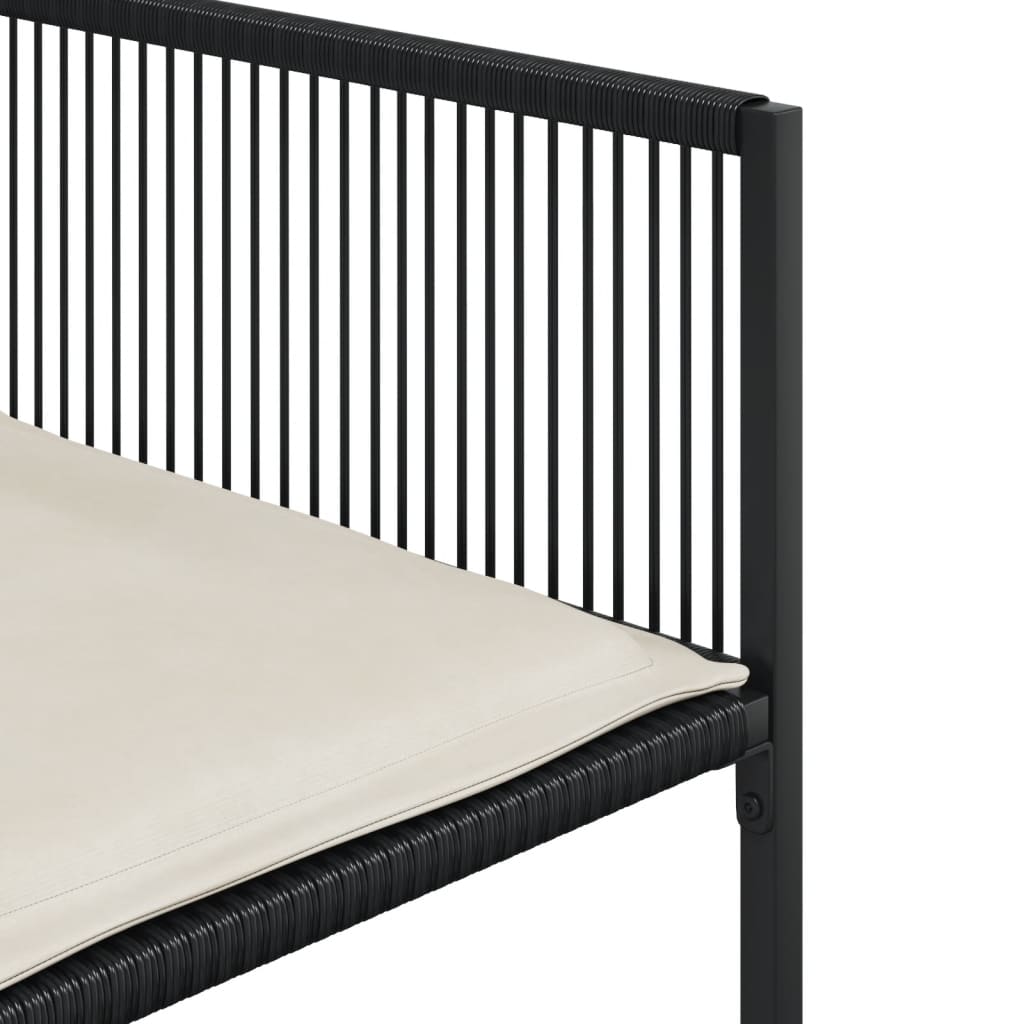 5-delige Tuinset met kussens poly rattan zwart – afbeelding 5