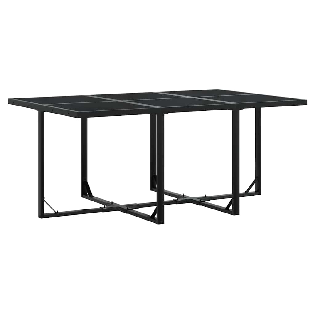 7-delige Tuinset met kussens poly rattan zwart – afbeelding 5