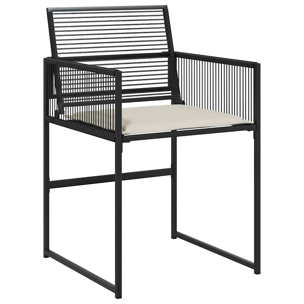 7-delige Tuinset met kussens poly rattan zwart – afbeelding 6