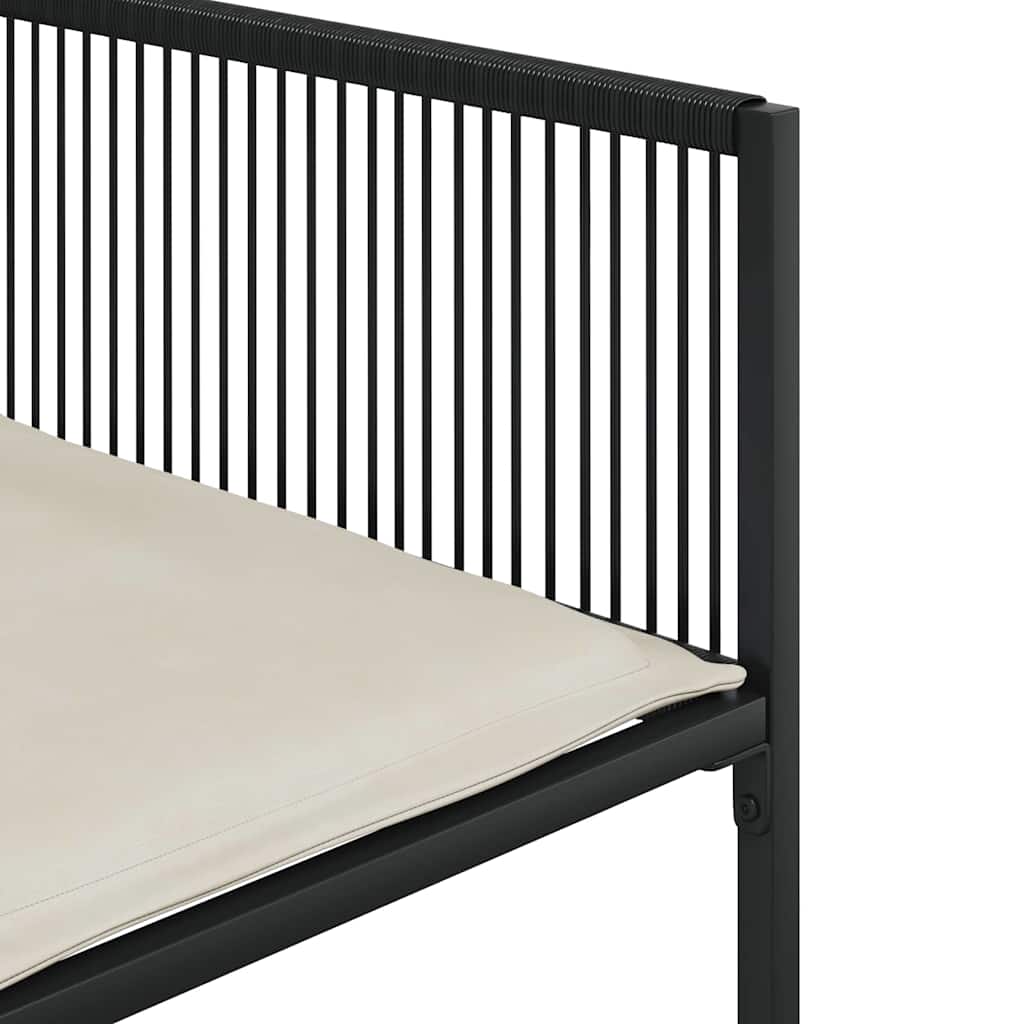 7-delige Tuinset met kussens poly rattan zwart – afbeelding 7