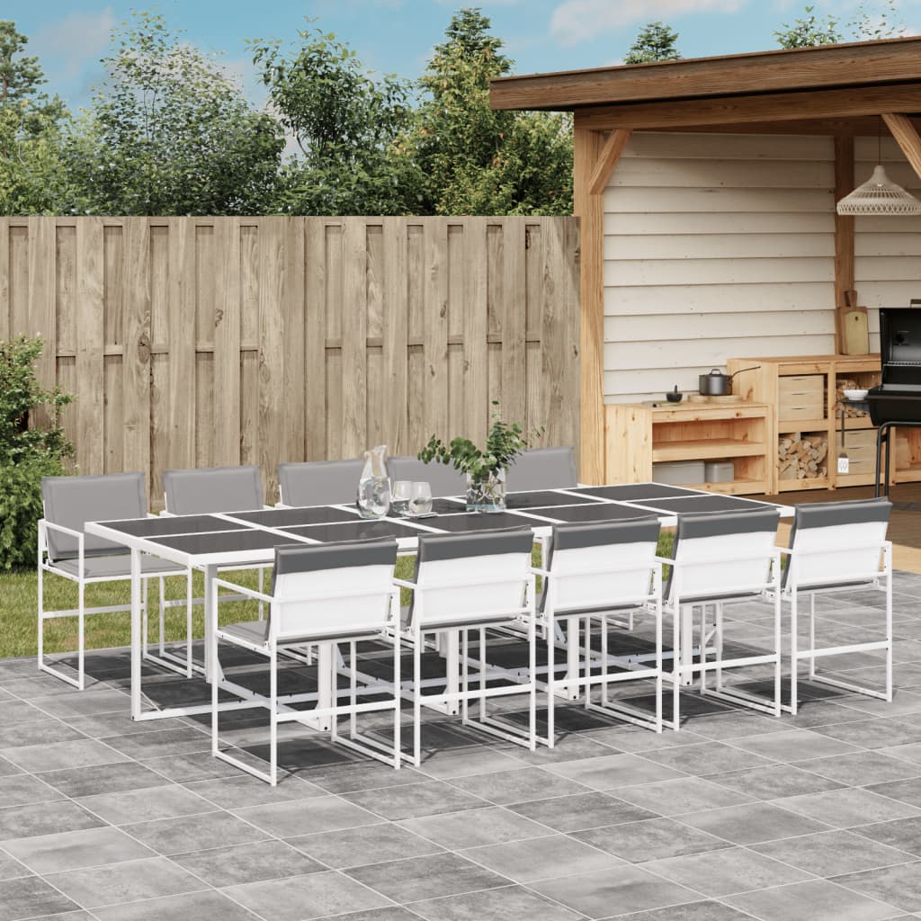 11-delige Tuinset met kussens textileen wit – afbeelding 1