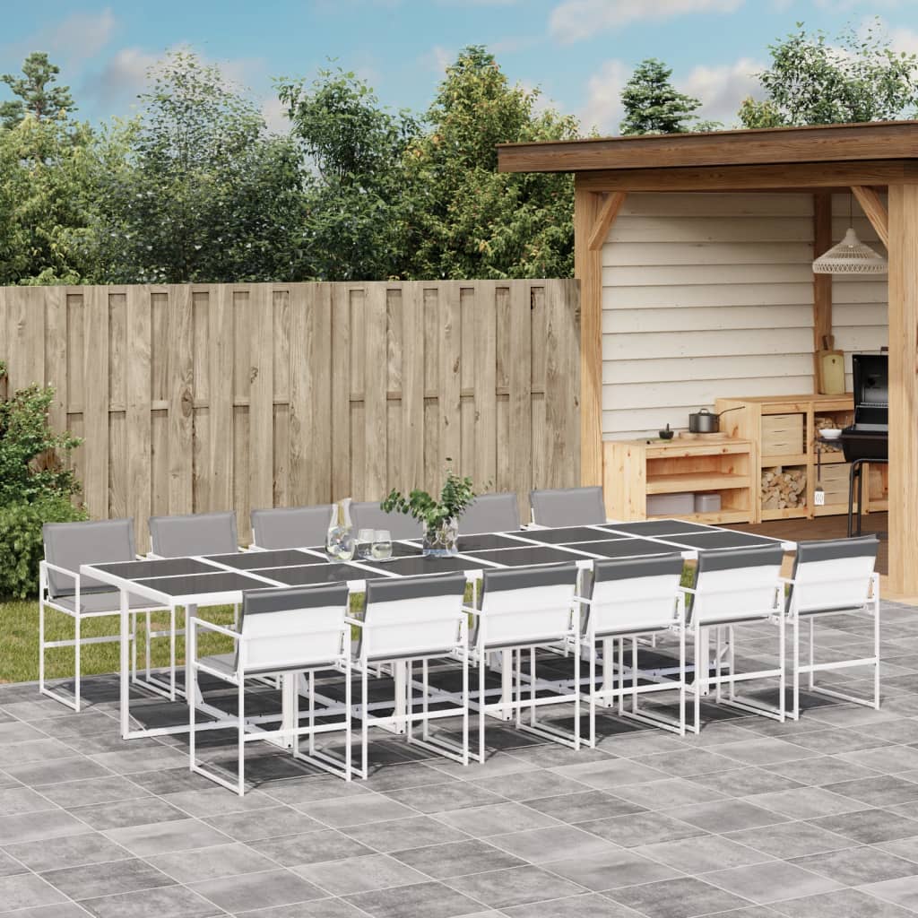 13-delige Tuinset met kussens textileen wit – afbeelding 1