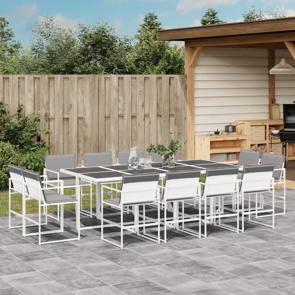13-delige Tuinset met kussens textileen wit – afbeelding 1