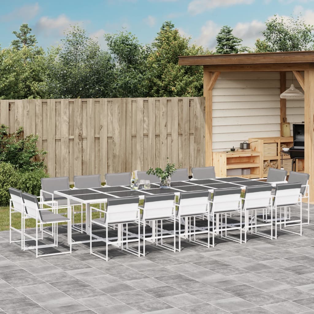 17-delige Tuinset met kussens textileen wit – afbeelding 1