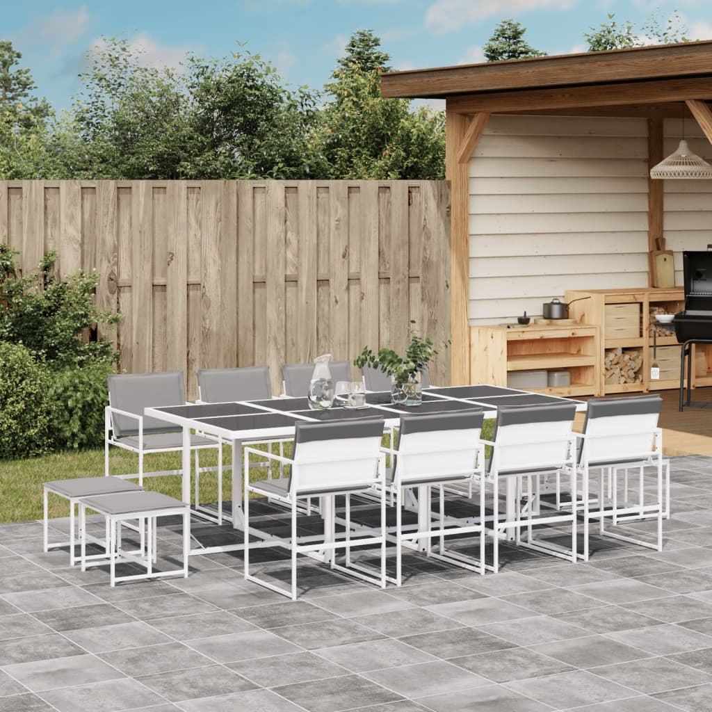 13-delige Tuinset met kussens textileen wit – afbeelding 1
