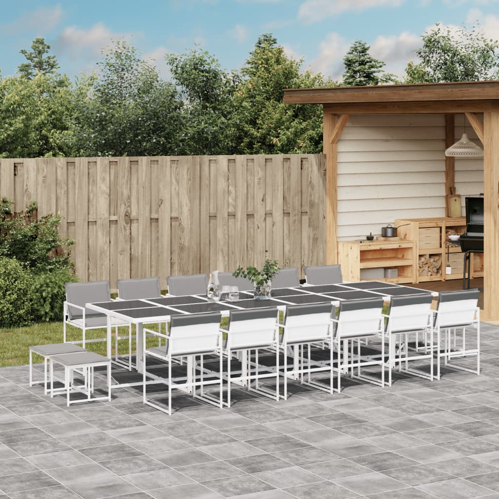 17-delige Tuinset met kussens textileen wit – afbeelding 1