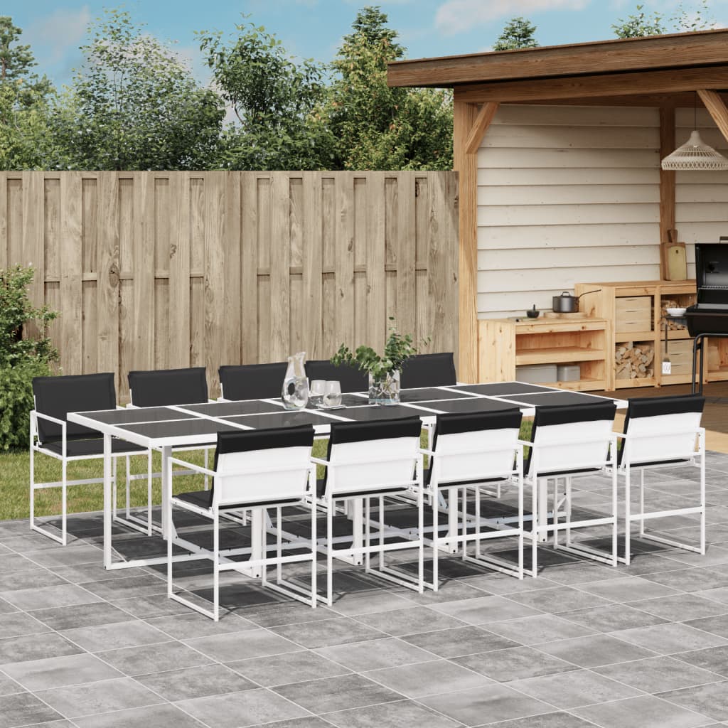11-delige Tuinset met kussens textileen wit – afbeelding 1