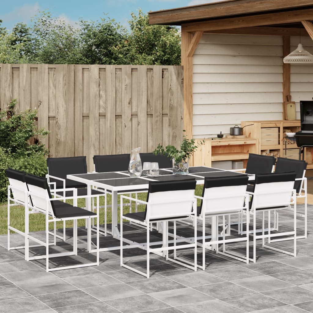 11-delige Tuinset met kussens textileen wit – afbeelding 1