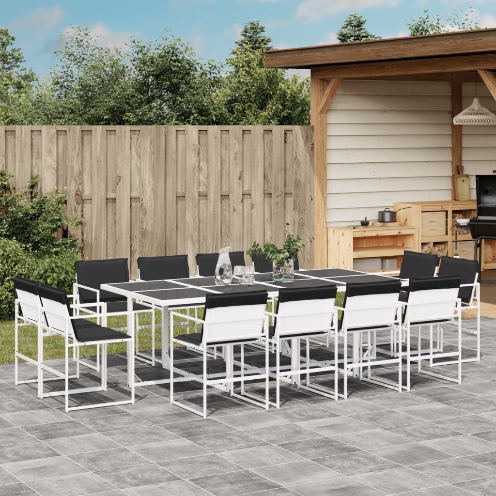 13-delige Tuinset met kussens textileen wit – afbeelding 1