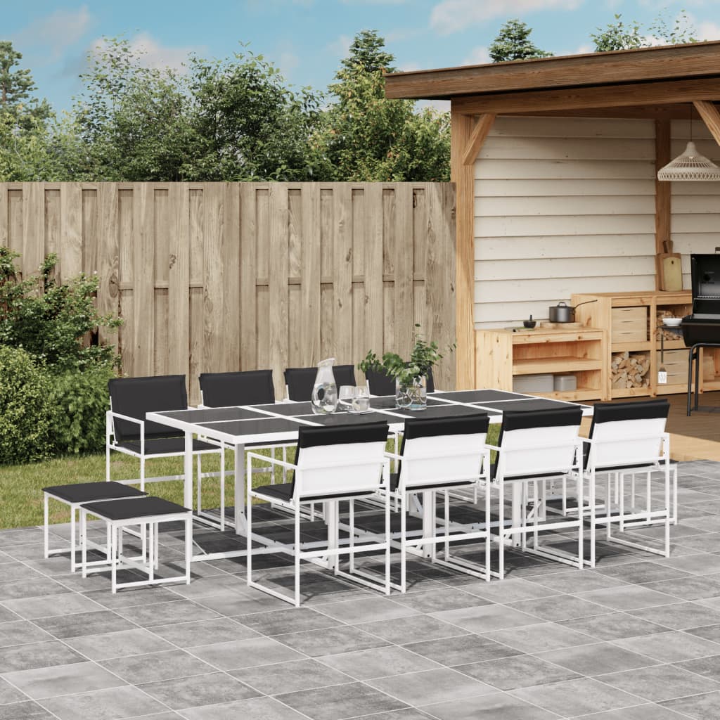 13-delige Tuinset met kussens textileen wit – afbeelding 1