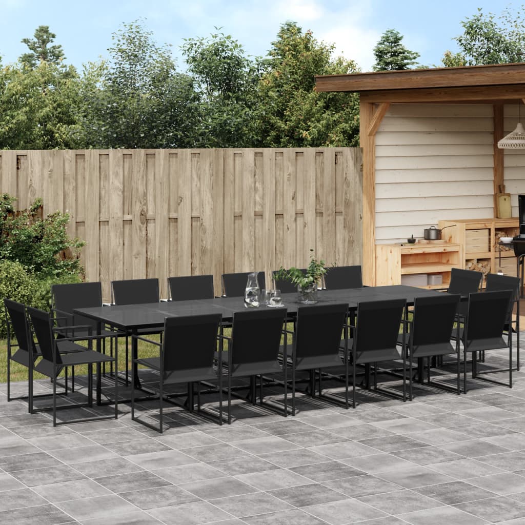 17-delige Tuinset textileen zwart – afbeelding 1