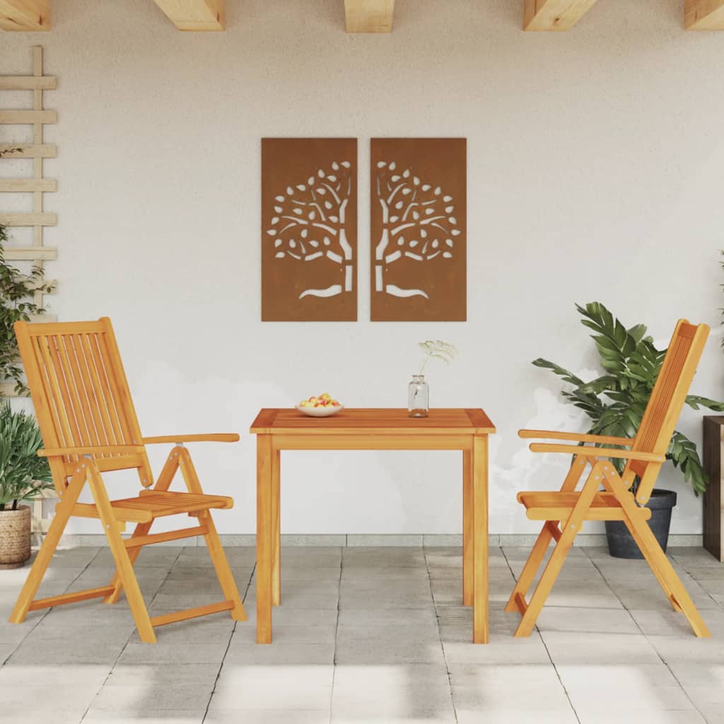3-delige Tuinset 85x85x74 cm massief acaciahout – afbeelding 1