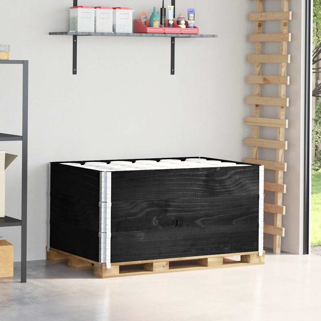 Palletopzetranden 3 st 120x80 cm massief grenenhout zwart