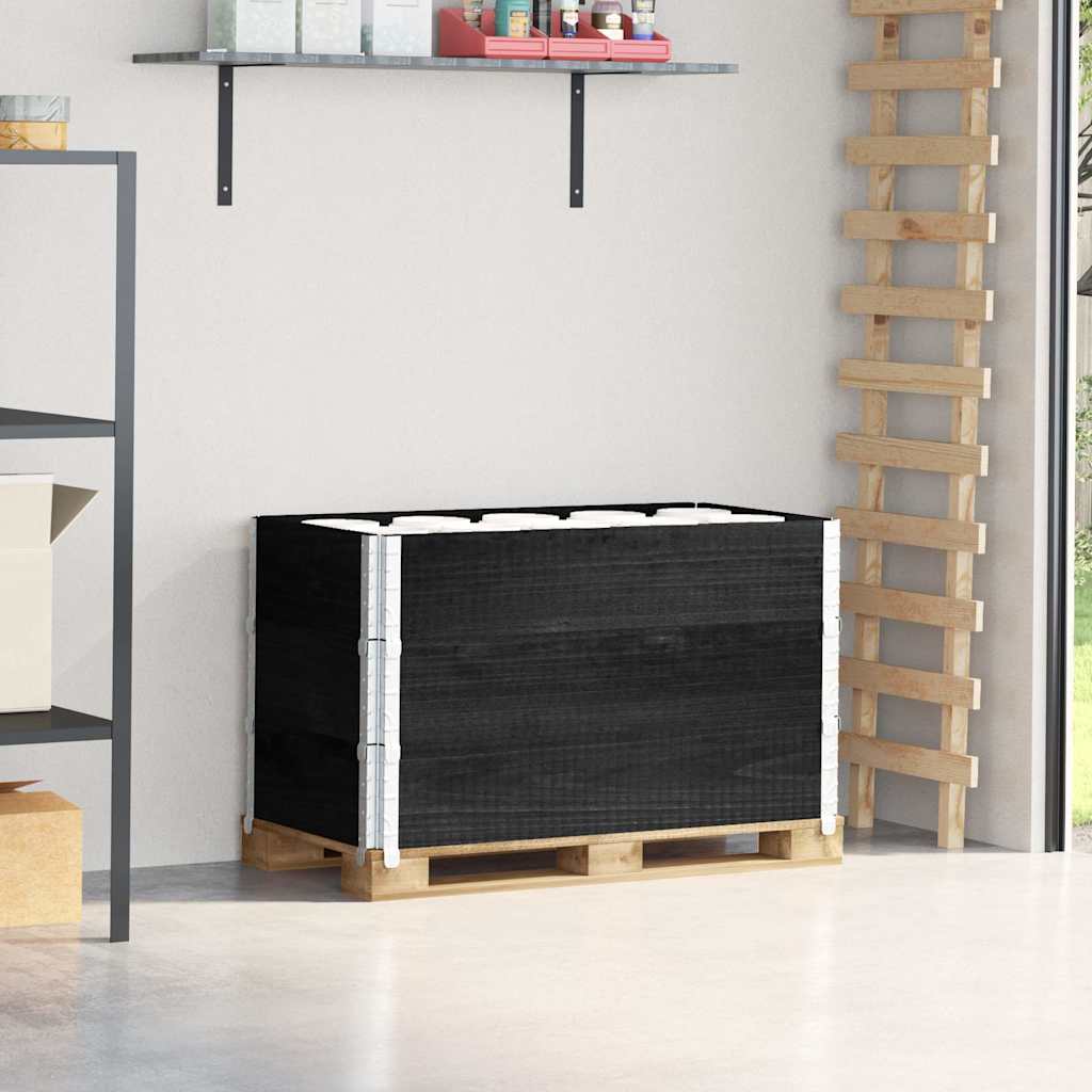 Palletopzetranden 3 st 100x50 cm massief grenenhout zwart