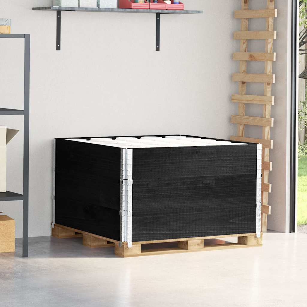 Palletopzetranden 3 st 100x100 cm massief grenenhout zwart