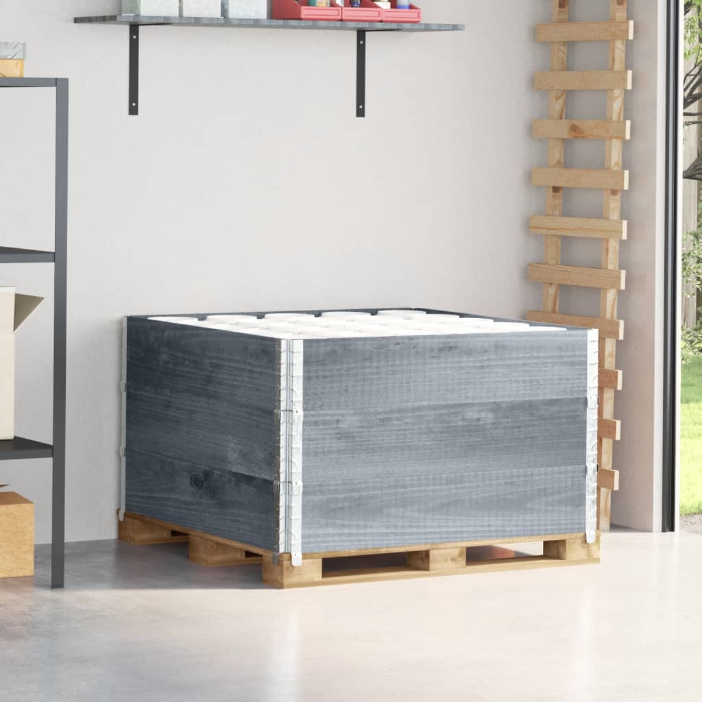 Palletopzetranden 3 st 100x100 cm massief grenenhout grijs