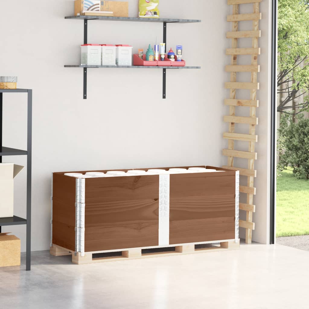 Palletopzetranden 3 st 150x50 cm massief grenenhout bruin