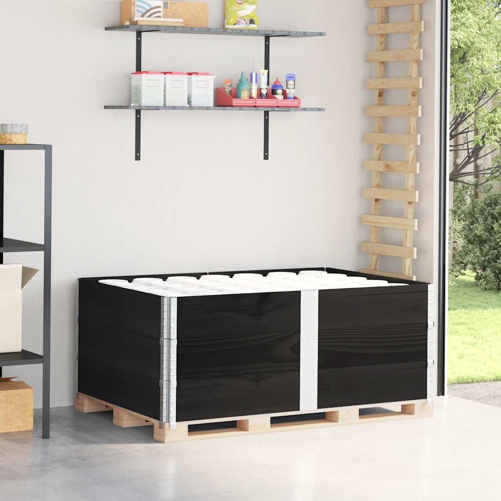 Palletopzetranden 3 st 150x100 cm massief grenenhout zwart