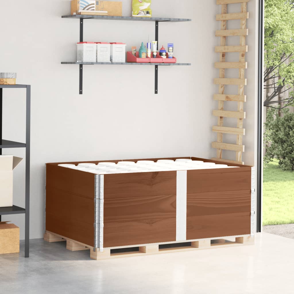 Palletopzetranden 3 st 150x100 cm massief grenenhout bruin – afbeelding 1