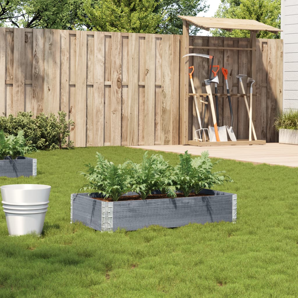 Plantenbak 100x50 cm massief grenenhout grijs – afbeelding 1