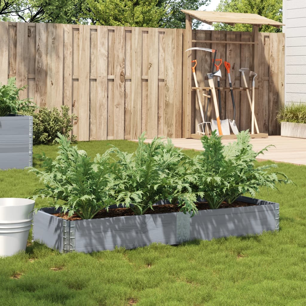 Plantenbak 150x50 cm massief grenenhout grijs – afbeelding 1
