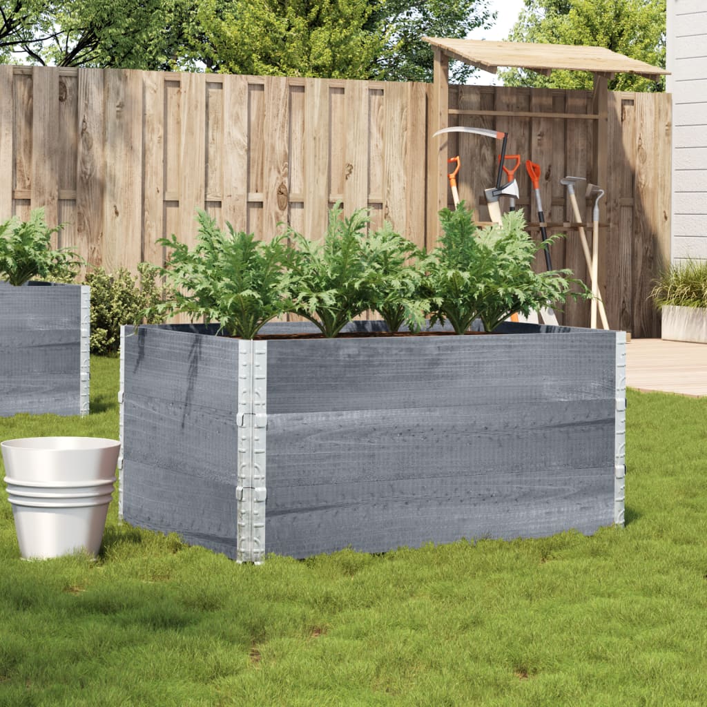 Plantenbak 120x80 cm massief grenenhout grijs – afbeelding 1