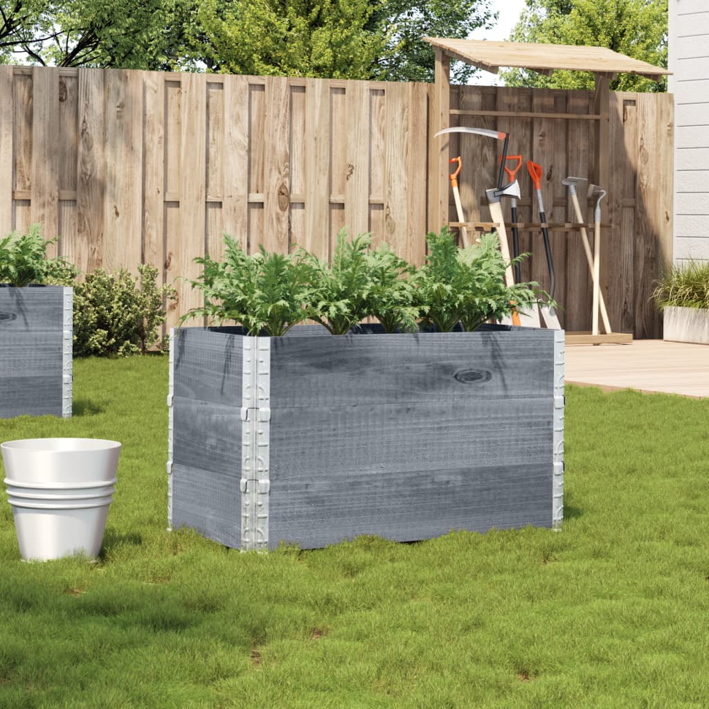 Plantenbak 100x50 cm massief grenenhout grijs – afbeelding 1