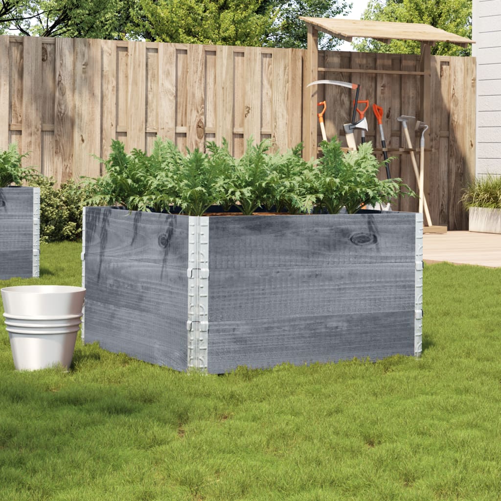 Plantenbak 100x100 cm massief grenenhout grijs
