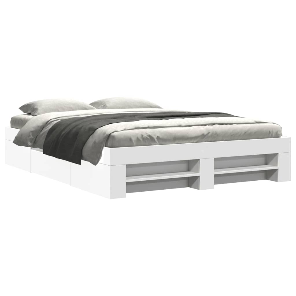 Bedframe zonder matras 160x200 cm spaanplaat wit – afbeelding 2