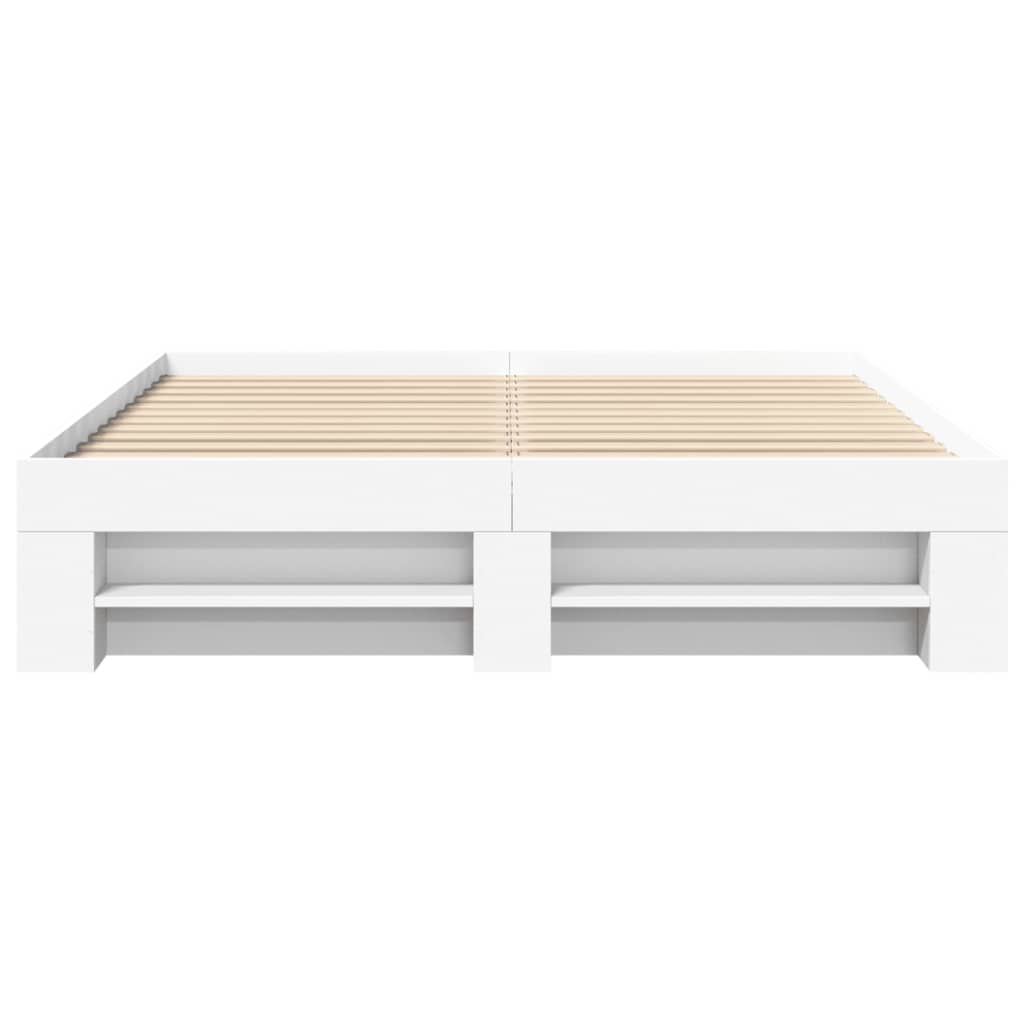 Bedframe zonder matras 160x200 cm spaanplaat wit – afbeelding 5