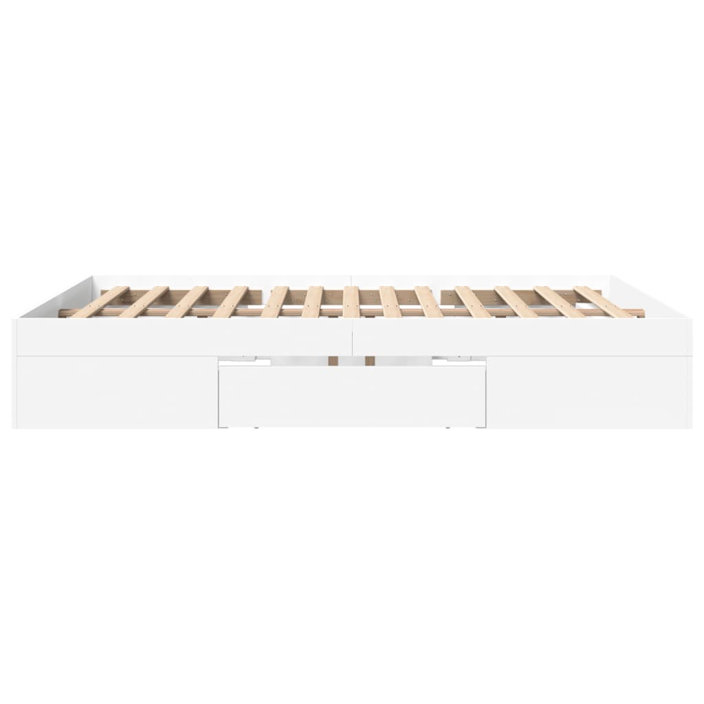 Bedframe zonder matras 160x200 cm spaanplaat wit – afbeelding 6