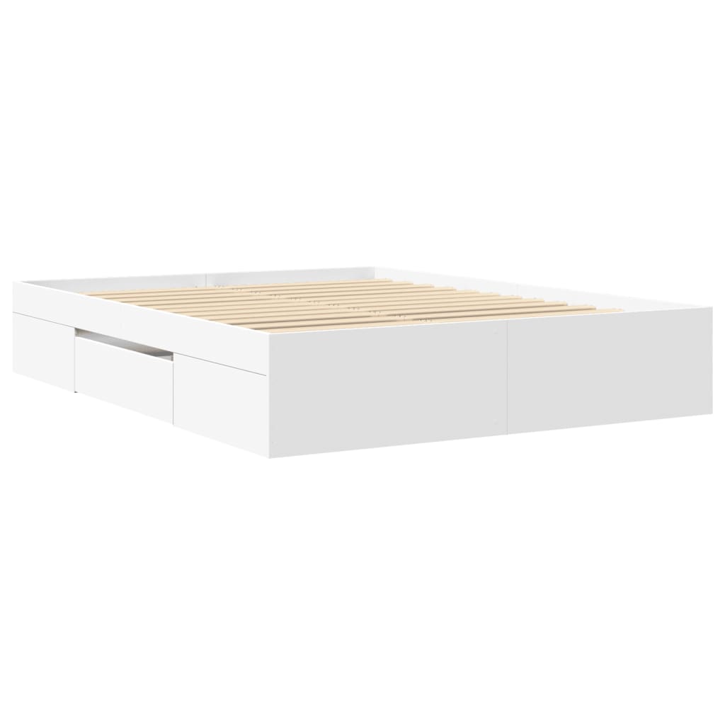 Bedframe zonder matras 160x200 cm spaanplaat wit – afbeelding 7