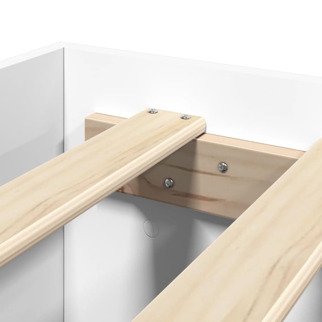 Bedframe zonder matras 160x200 cm spaanplaat wit – afbeelding 9