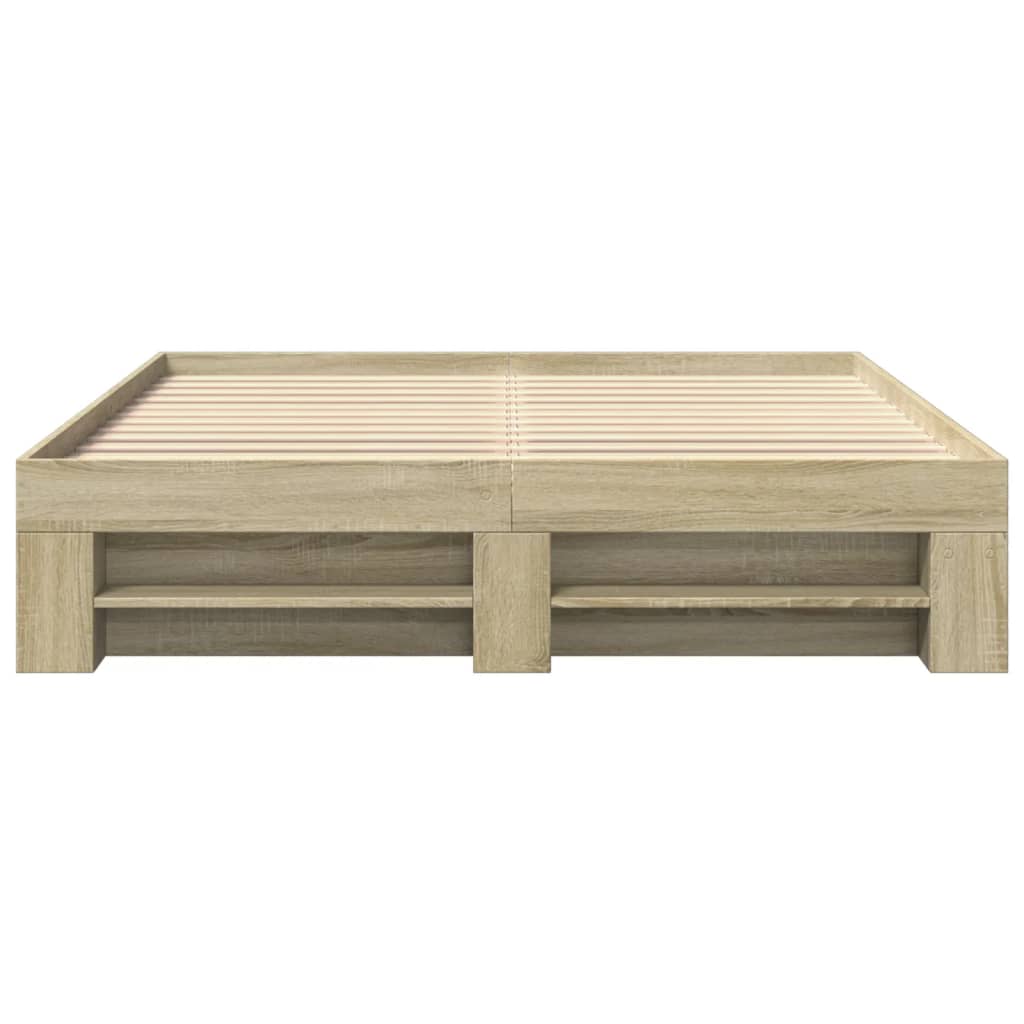 Bedframe zonder matras hout sonoma eikenkleurig 160x200 cm – afbeelding 5