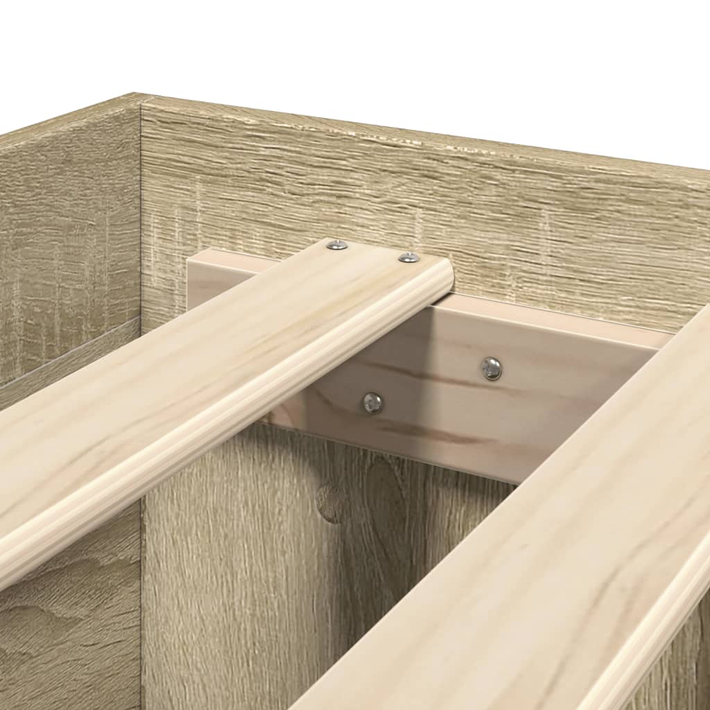 Bedframe zonder matras hout sonoma eikenkleurig 160x200 cm – afbeelding 9