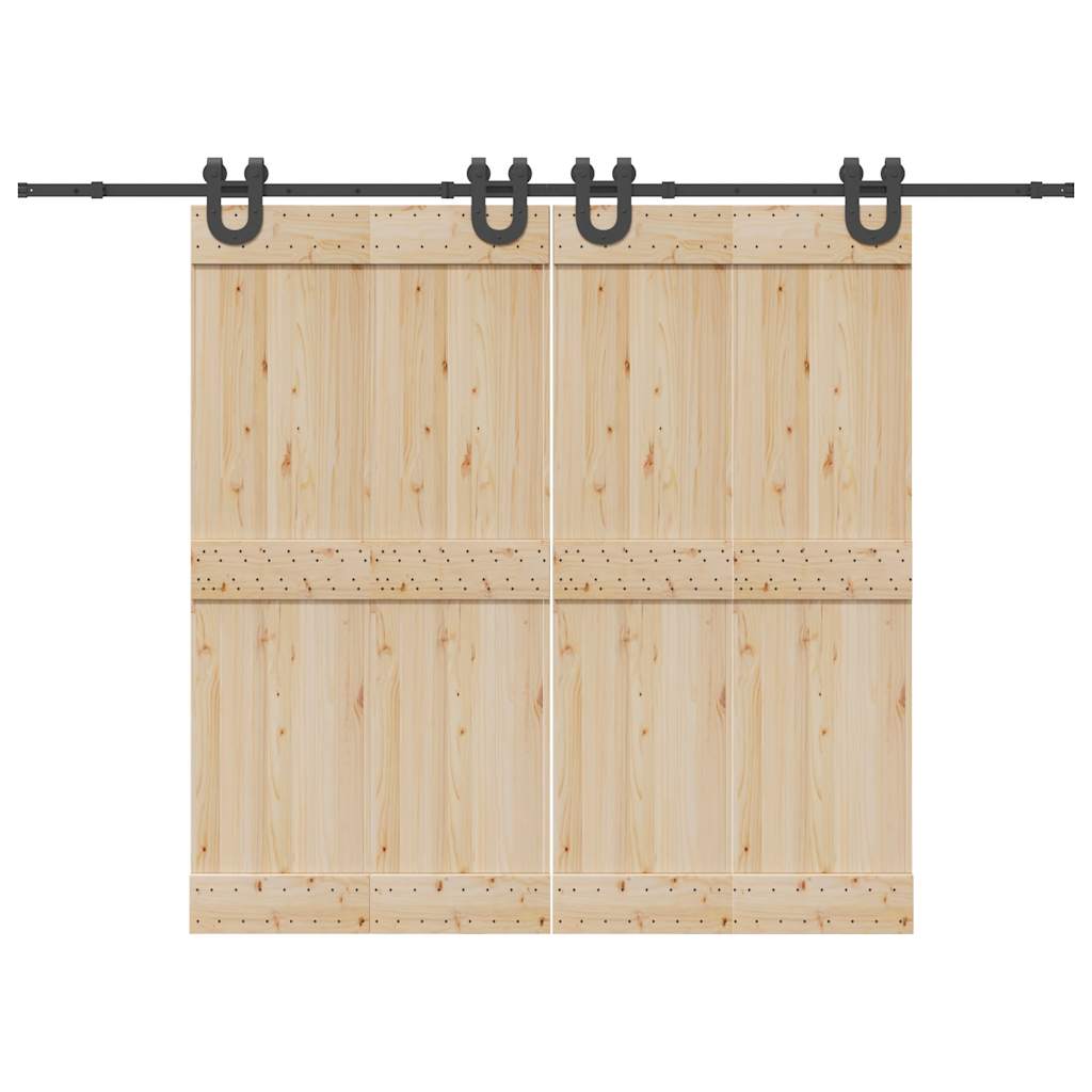 Doos met onderdelen voor schuifdeur 366 cm staal zwart