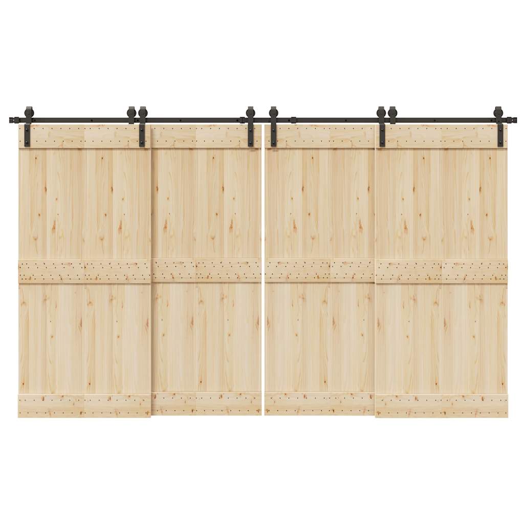 Doos met onderdelen voor schuifdeur 366 cm staal zwart