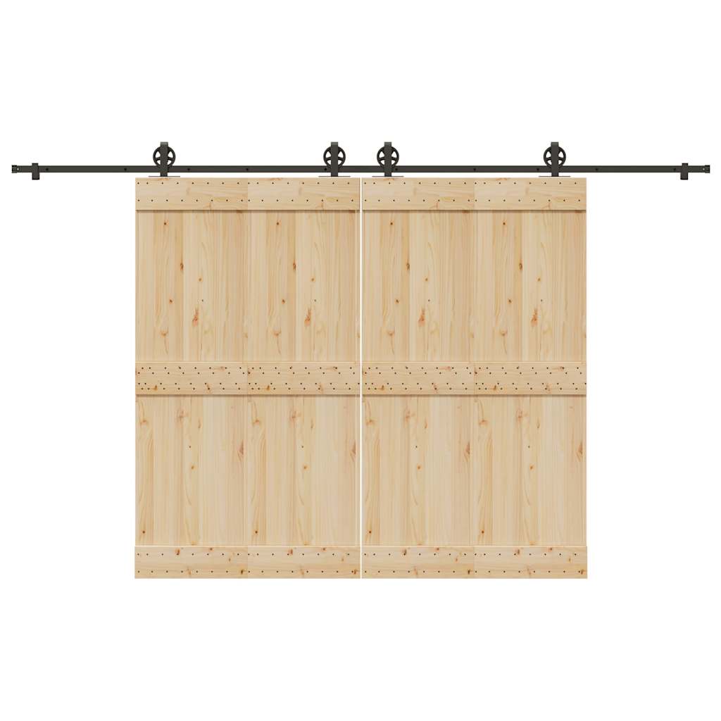 Doos met onderdelen voor schuifdeur 366 cm staal zwart