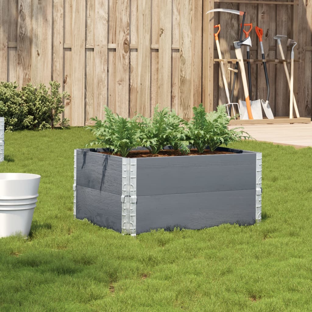Plantenbak 80x60 cm massief grenenhout grijs – afbeelding 1