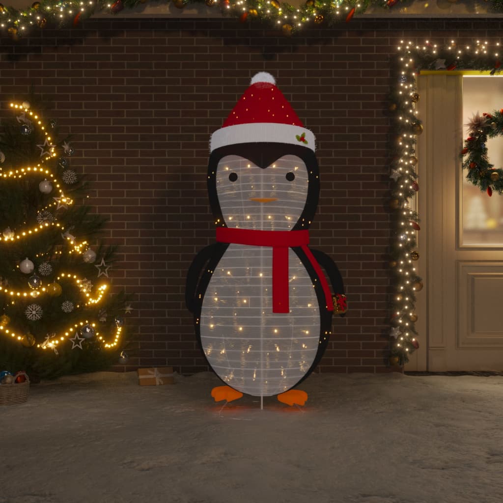 Kerstpinguïn decoratief LED 180 cm luxe stof – afbeelding 1