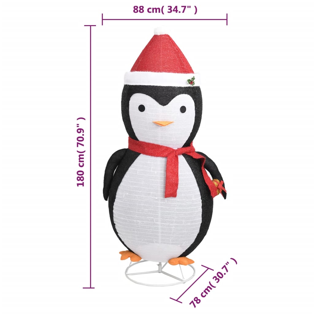 Kerstpinguïn decoratief LED 180 cm luxe stof – afbeelding 7