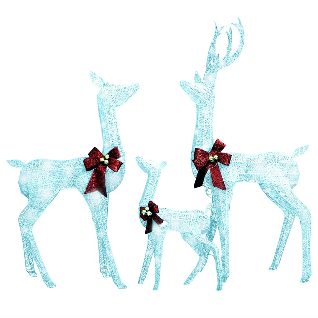 Kerstversiering rendierfamilie 201 LED's wit en zilverkleurig – afbeelding 2