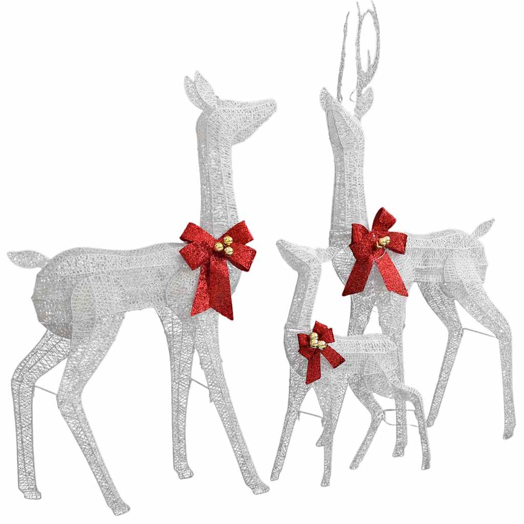 Kerstversiering rendierfamilie 201 LED's wit en zilverkleurig – afbeelding 3
