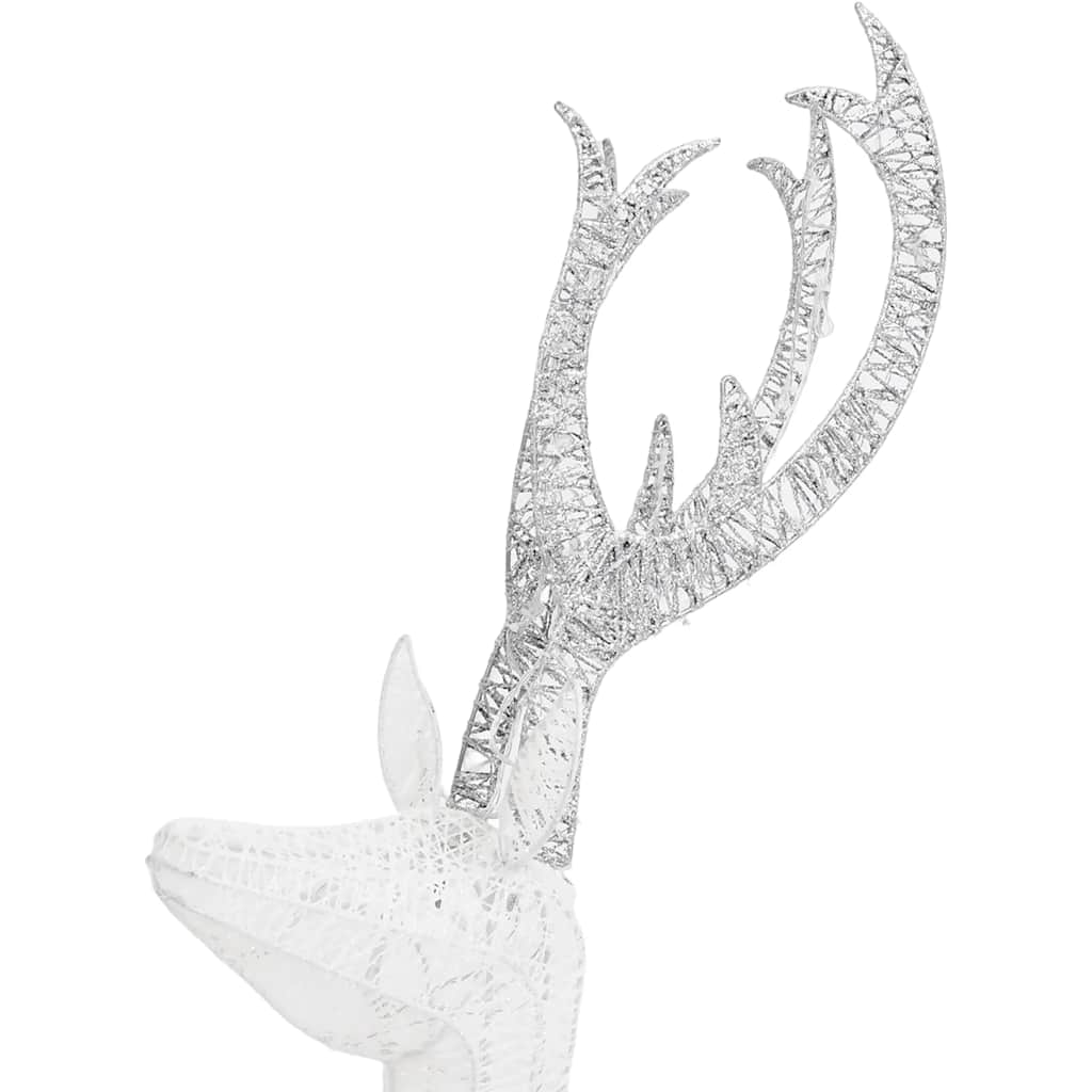 Kerstversiering rendierfamilie 201 LED's wit en zilverkleurig – afbeelding 5