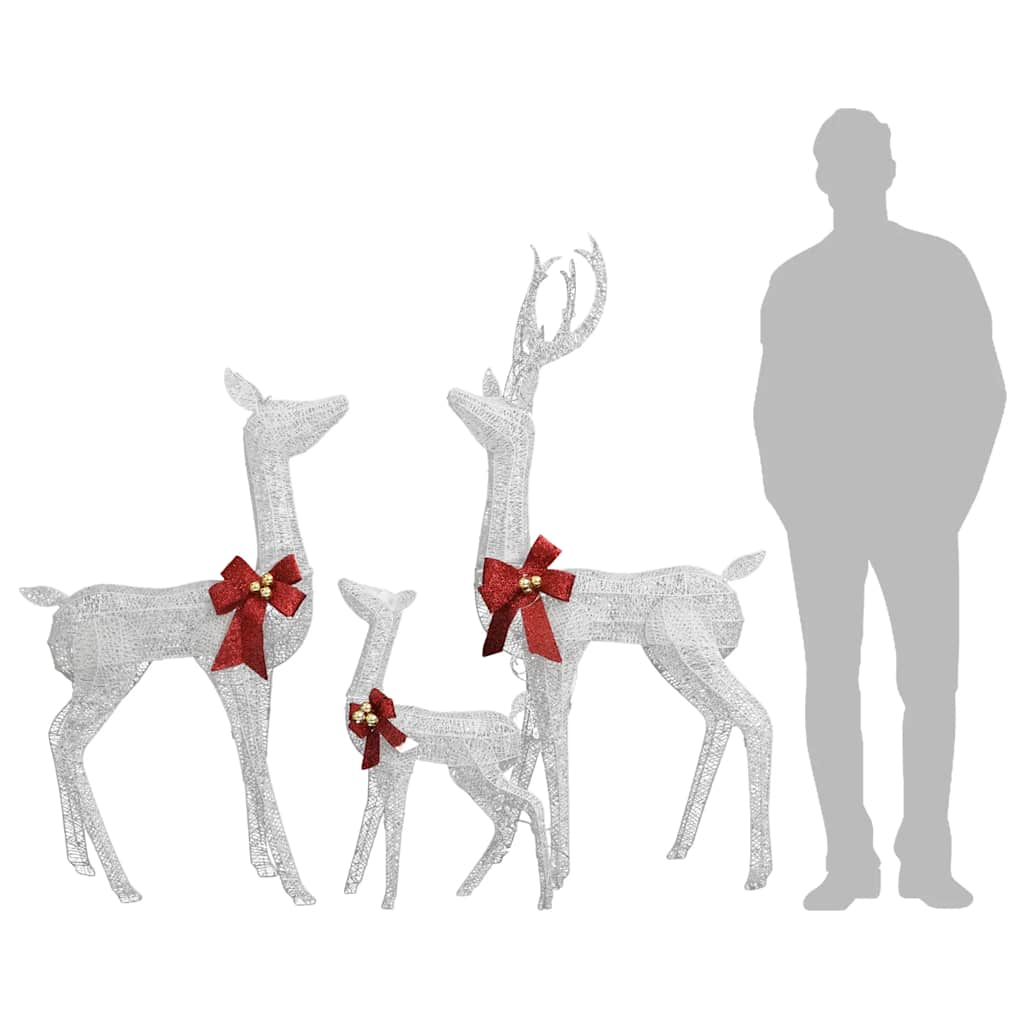 Kerstversiering rendierfamilie 201 LED's wit en zilverkleurig – afbeelding 6