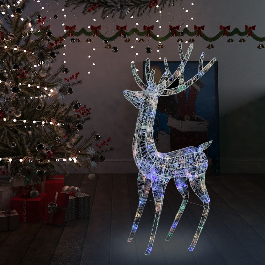 Kerstdecoratie rendier 250 LED's meerkleurig 180 cm acryl – afbeelding 1