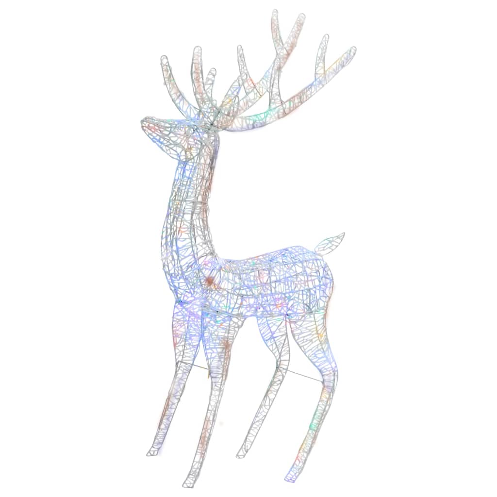 Kerstdecoratie rendier 250 LED's meerkleurig 180 cm acryl – afbeelding 2