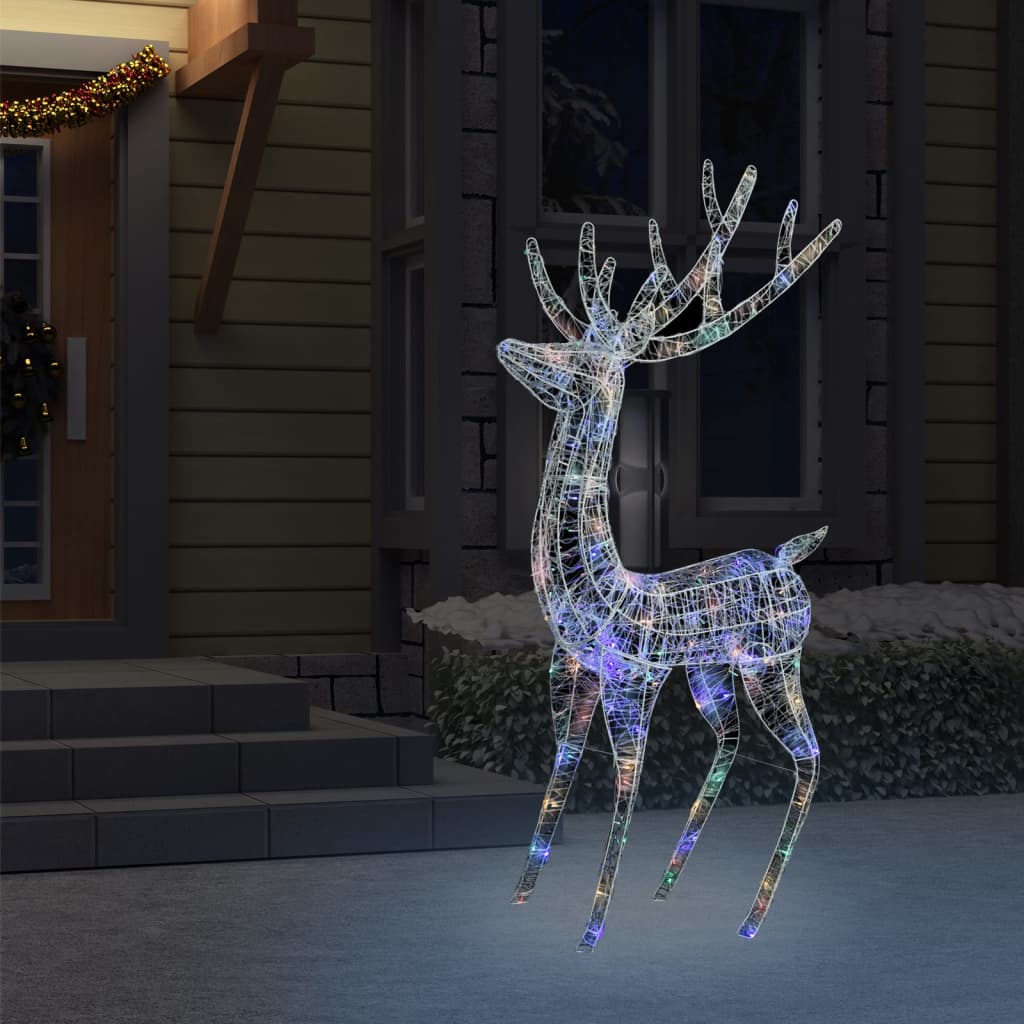 Kerstdecoratie rendier 250 LED's meerkleurig 180 cm acryl – afbeelding 3